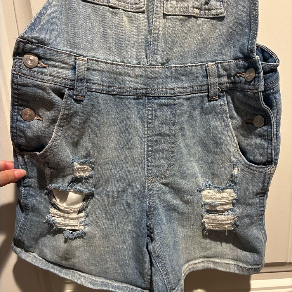 No Boundaries Light Blue Denim Overalls - Picture 3 of 3